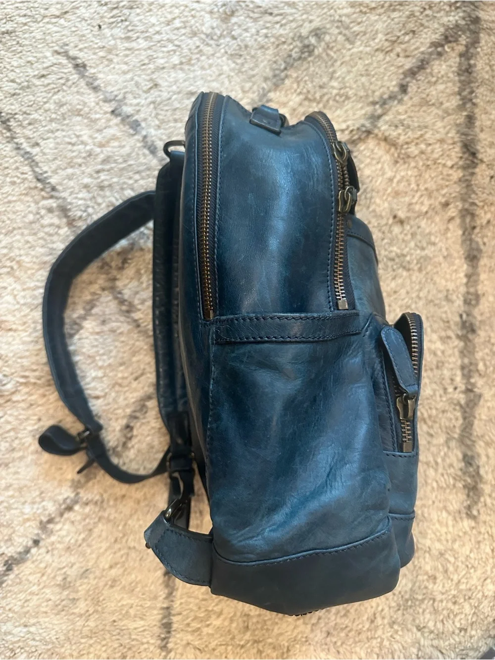 Frye Men's Blue Leather Backpack